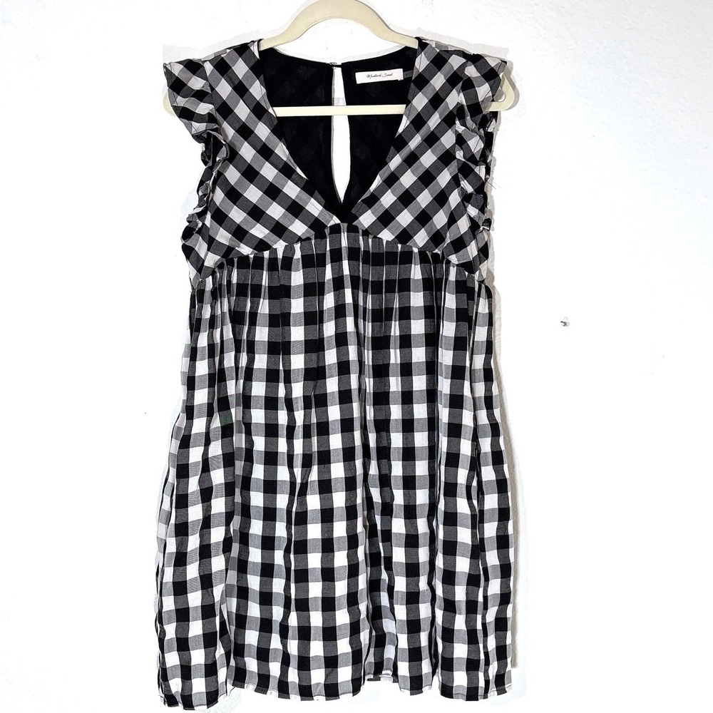 Dark Academia Grunge Plaid Babydoll Dress S Ruffle Goth Punk Preppy Schoolgirl - Picture 4 of 12